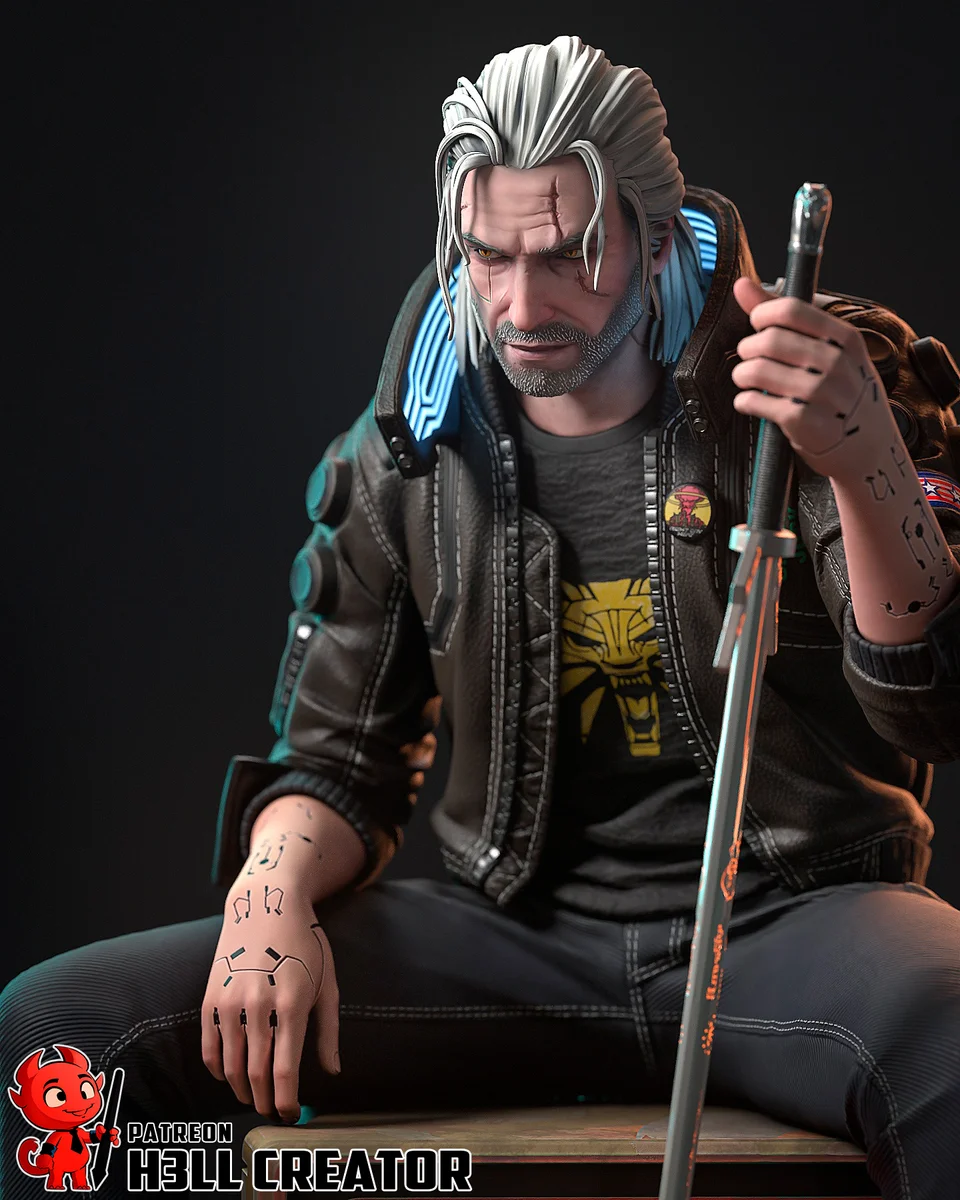 Geralt of Rivia | Fan Art | 3D Printed Resin Model Garage Kit | *Un-Painted* | H3LL Creator