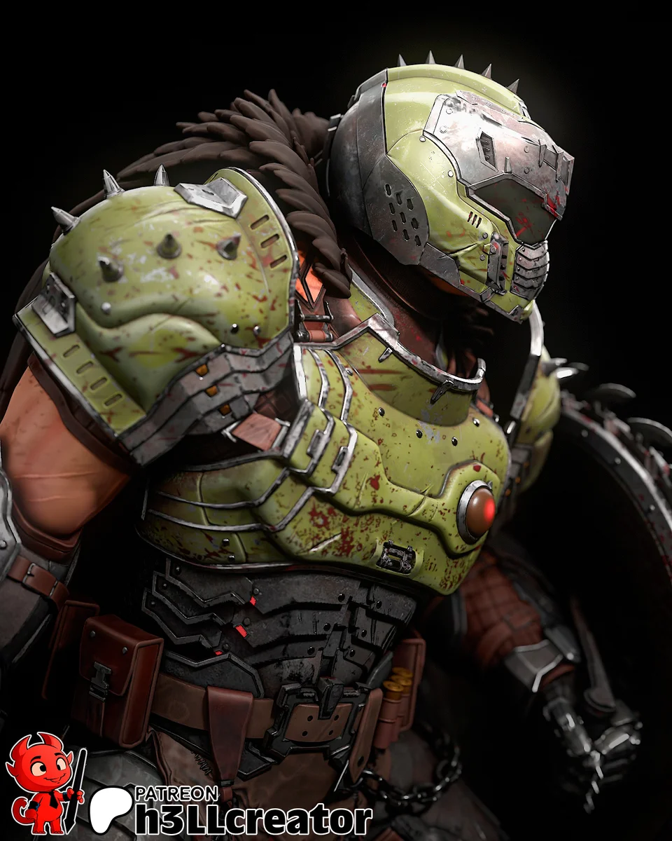Doomguy | Fan Art | 3D Printed Resin Model Garage Kit | *Un-Painted* | H3LL Creator 6
