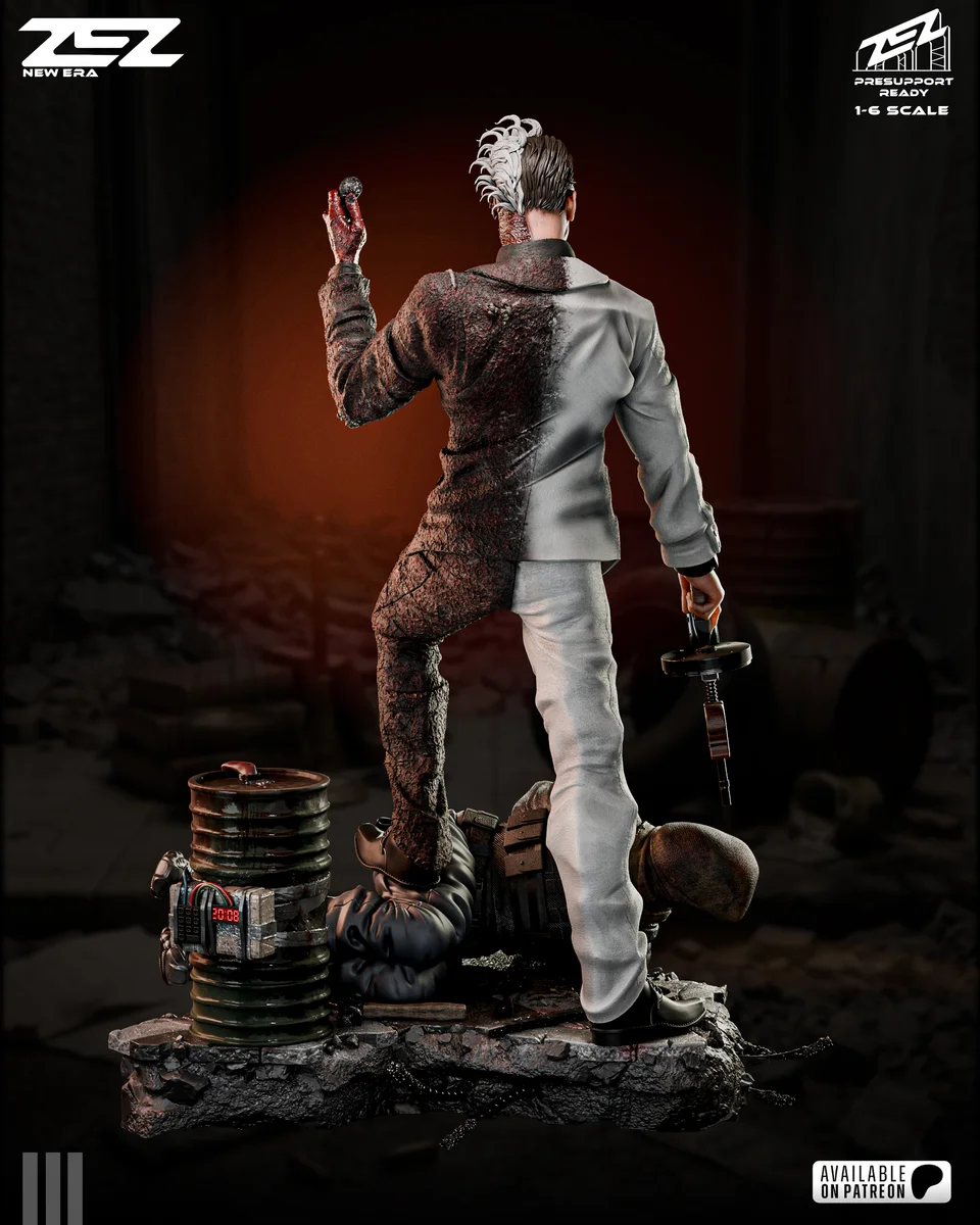 Two-Face | Fan Art | 3D Printed Resin Model Garage Kit | *Un-Painted* | ZEZ Studio 4