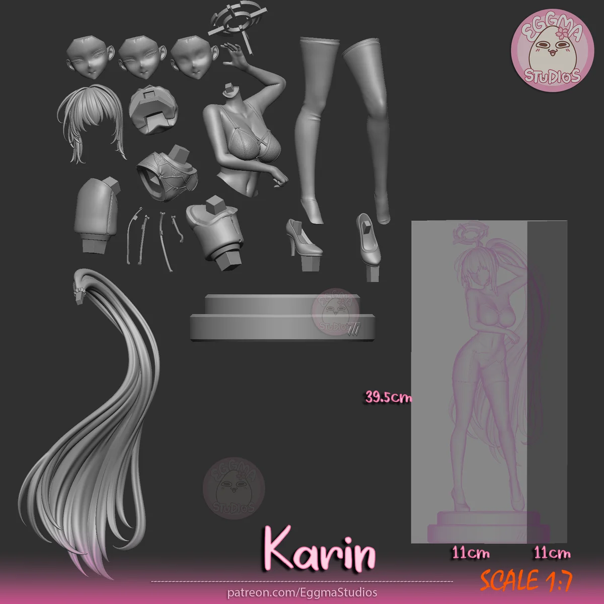 Karin | Fan Art | 3D Printed Resin Model Garage Kit | *Un-Painted* | EggmaStudios 18