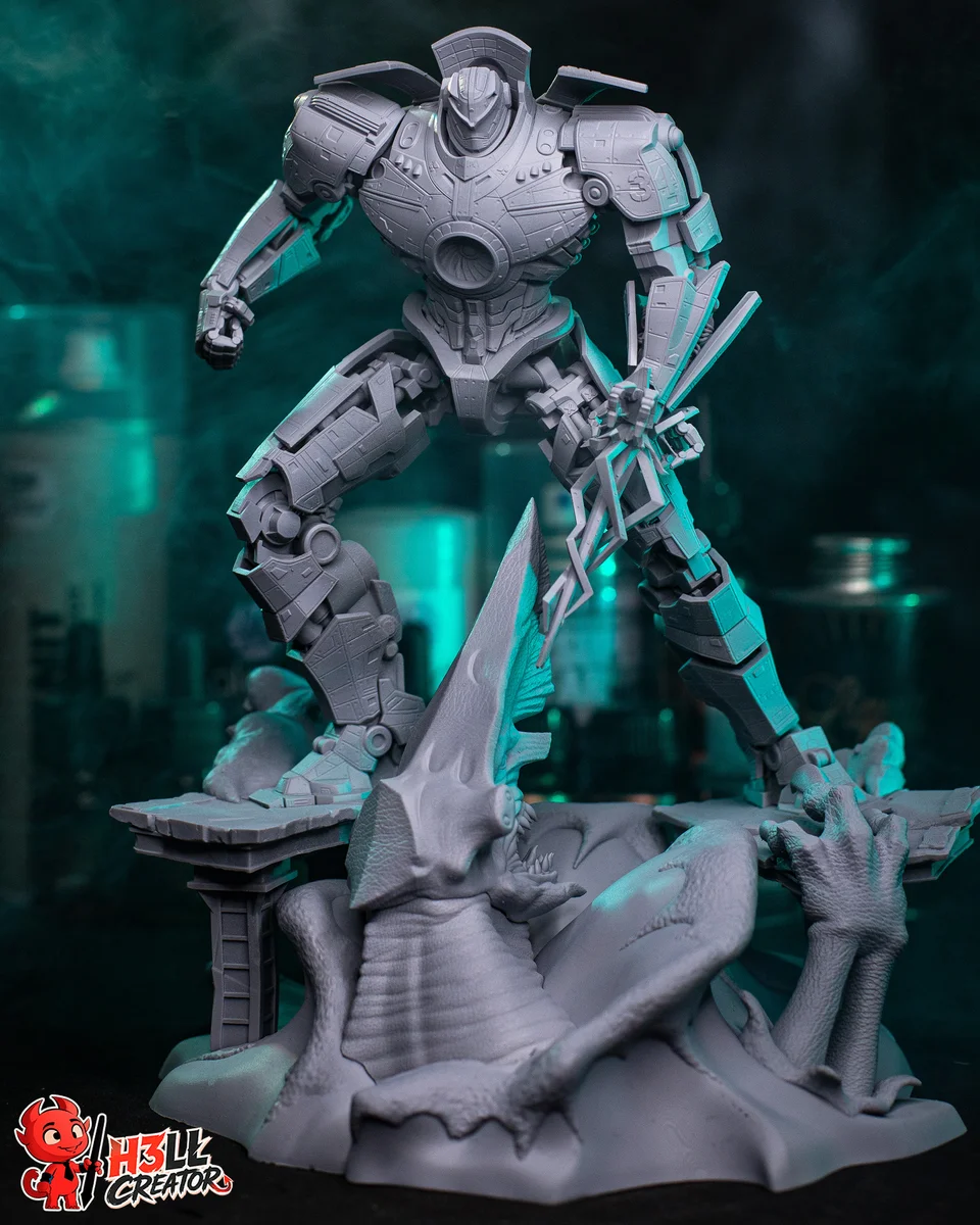 Gipsy Danger | Fan Art | 3D Printed Resin Model Garage Kit | *Un-Painted* | H3LL Creator 10