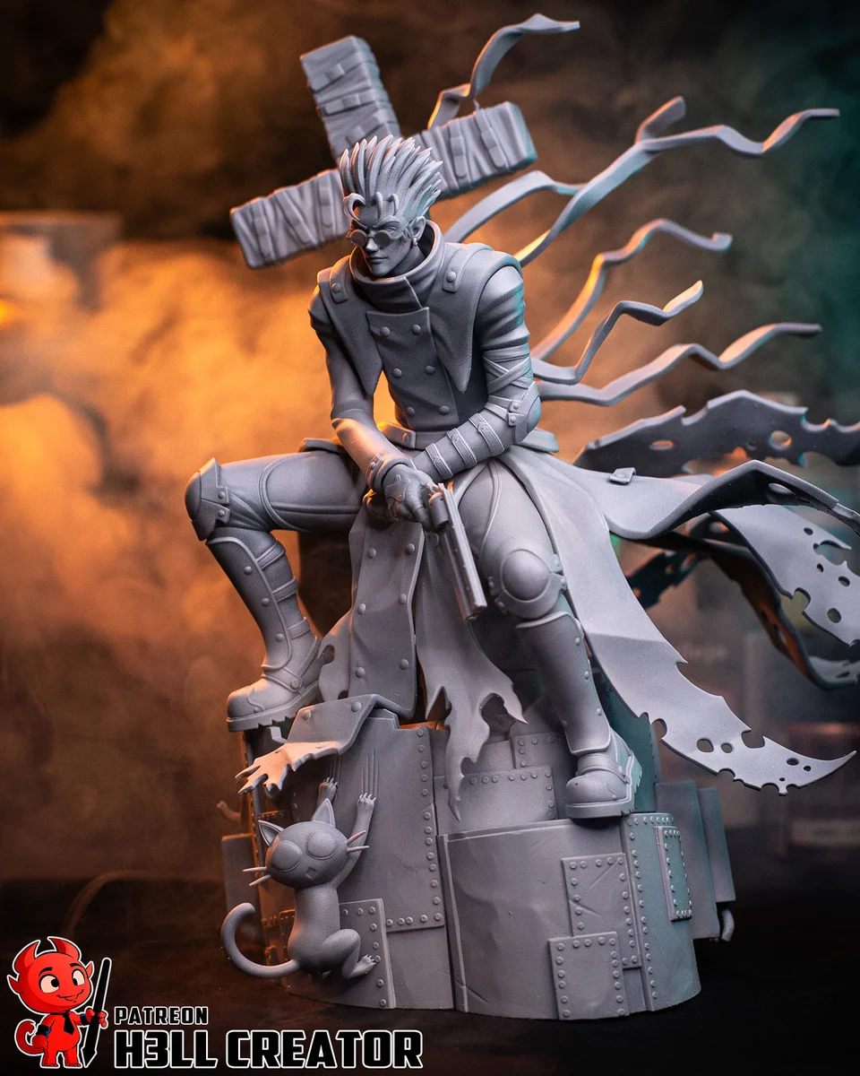 Vash the Stampede | Fan Art | 3D Printed Resin Model Garage Kit | *Un-Painted* | H3LL Creator 11