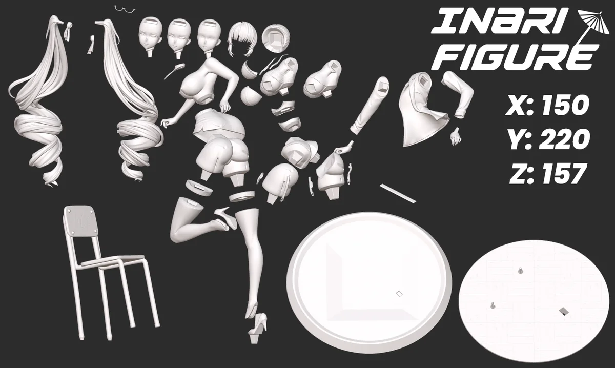Privaty | Fan Art | 3D Printed Resin Model Garage Kit | *Un-Painted* | Inari Figure 11