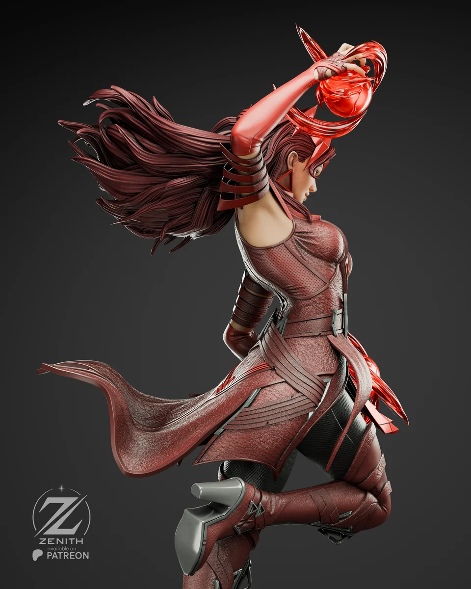 Scarlet Witch | Fan Art | 3D Printed Resin Model Garage Kit | *Un-Painted* | Zenith Studios 9