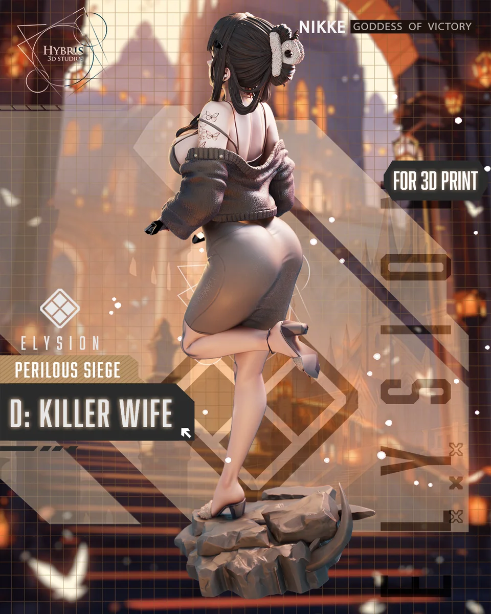 D Killer Wife | Fan Art | 3D Printed Resin Model Garage Kit | *Un-Painted* | Hybris Studios 6