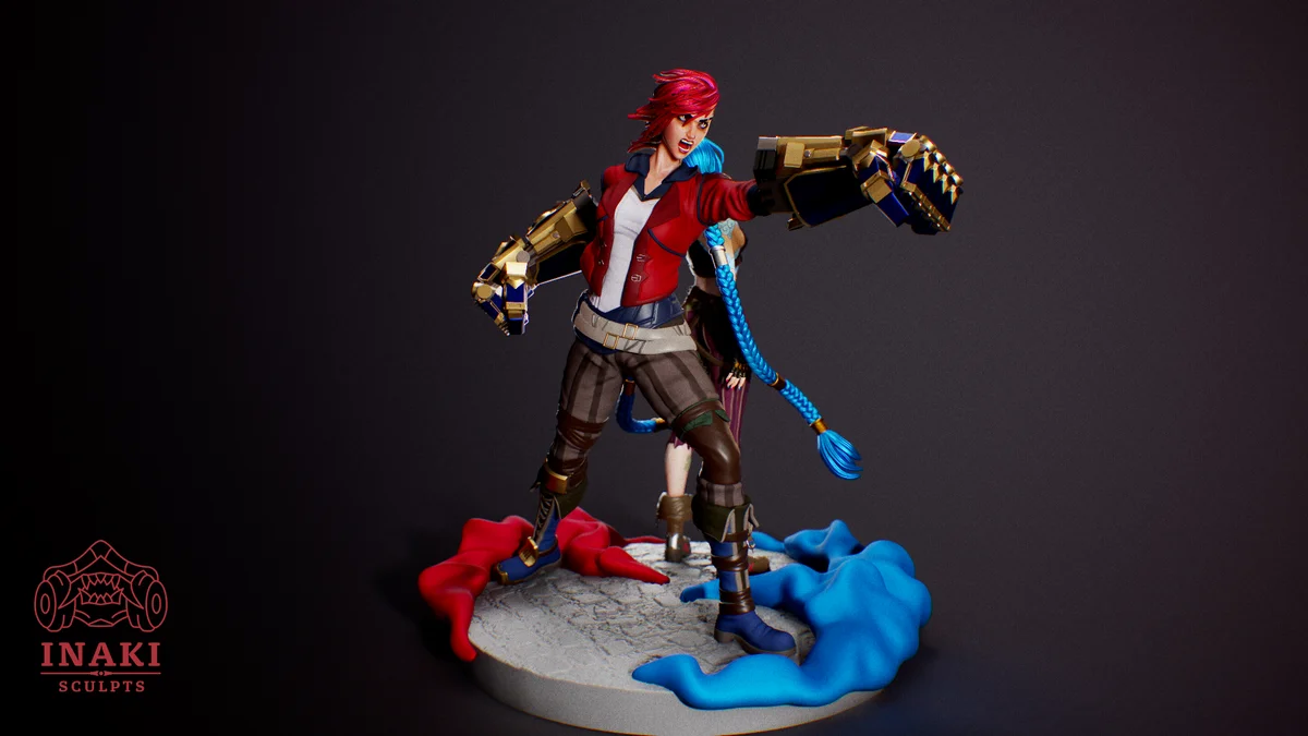 Vi & Jinx | Fan Art | 3D Printed Resin Model Garage Kit | *Un-Painted* | Inaki Sculpts 5