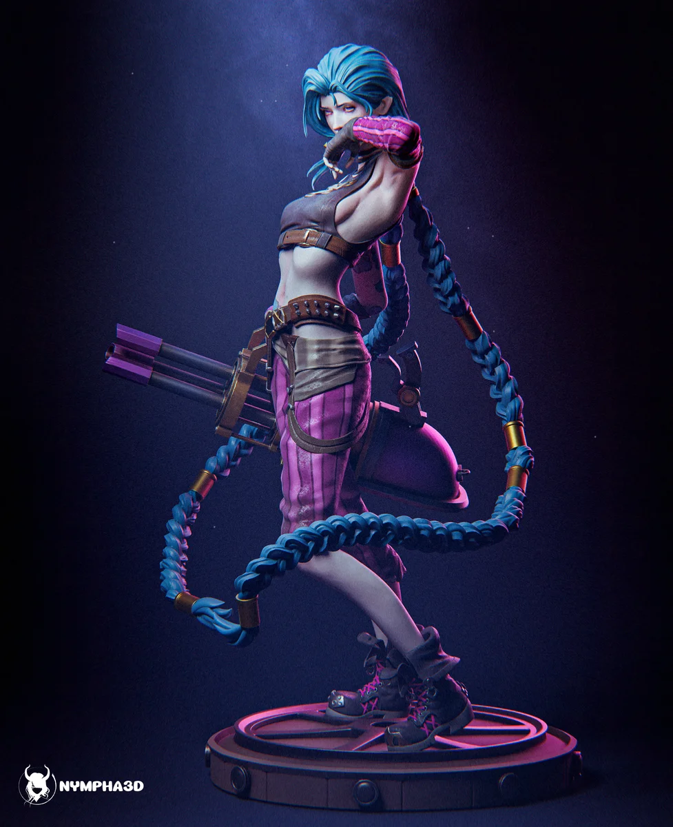 Jinx | Fan Art | 3D Printed Resin Model Garage Kit | *Un-Painted* | Nympha3D 3