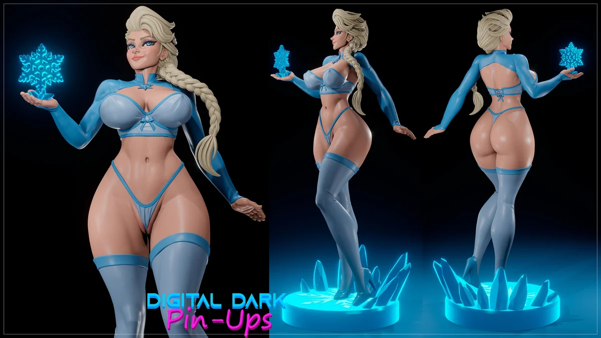 Ice Queen | Fan Art | 3D Printed Resin Model Garage Kit | *Un-Painted* | Digital Dark 2