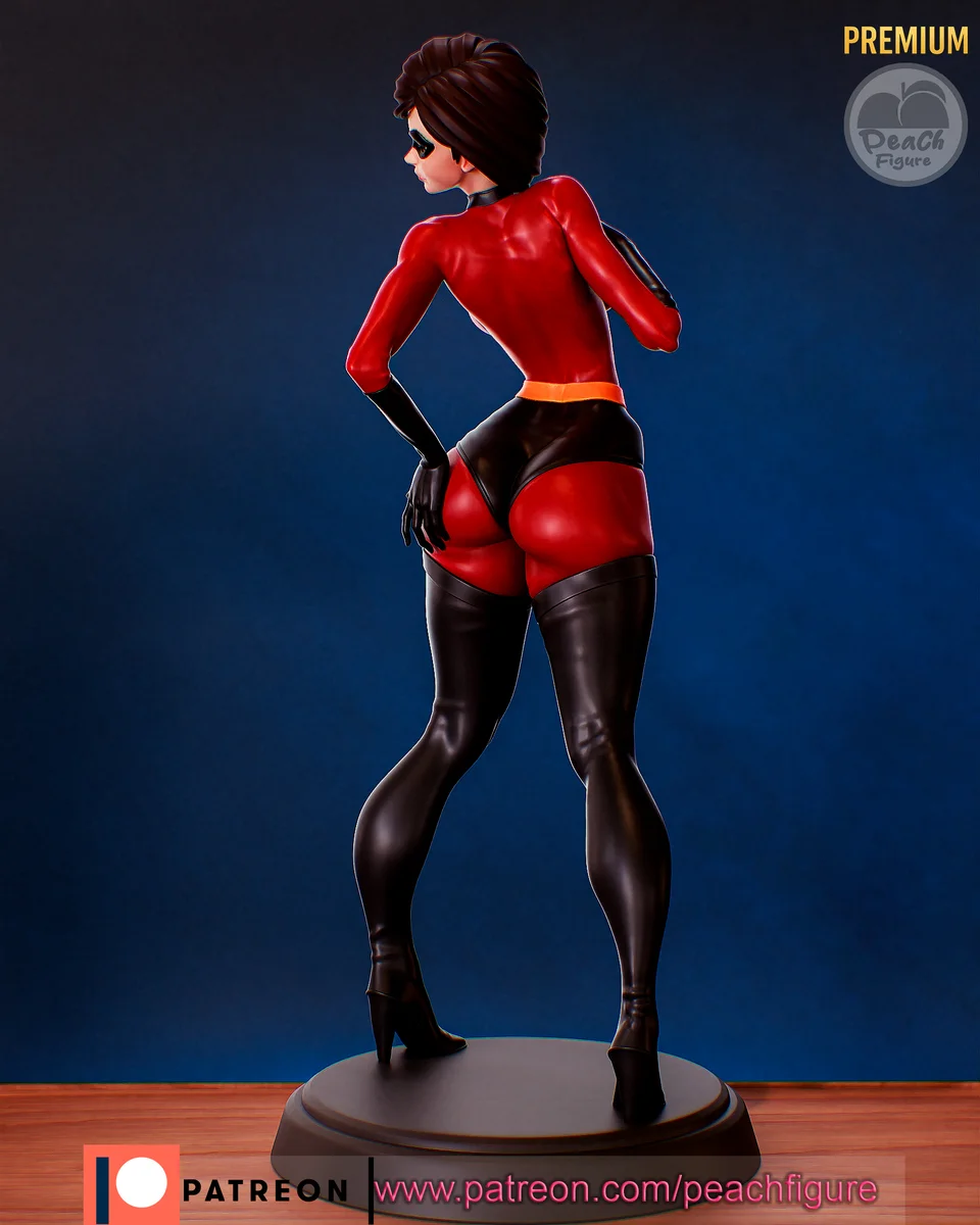 Mrs Incredible | Fan Art | 3D Printed Resin Model Garage Kit | *Un-Painted* | Peach Figure 3