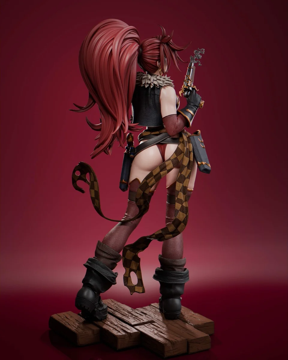 Red Monika | Fan Art | 3D Printed Resin Model Garage Kit | *Un-Painted* | Abe3D 4