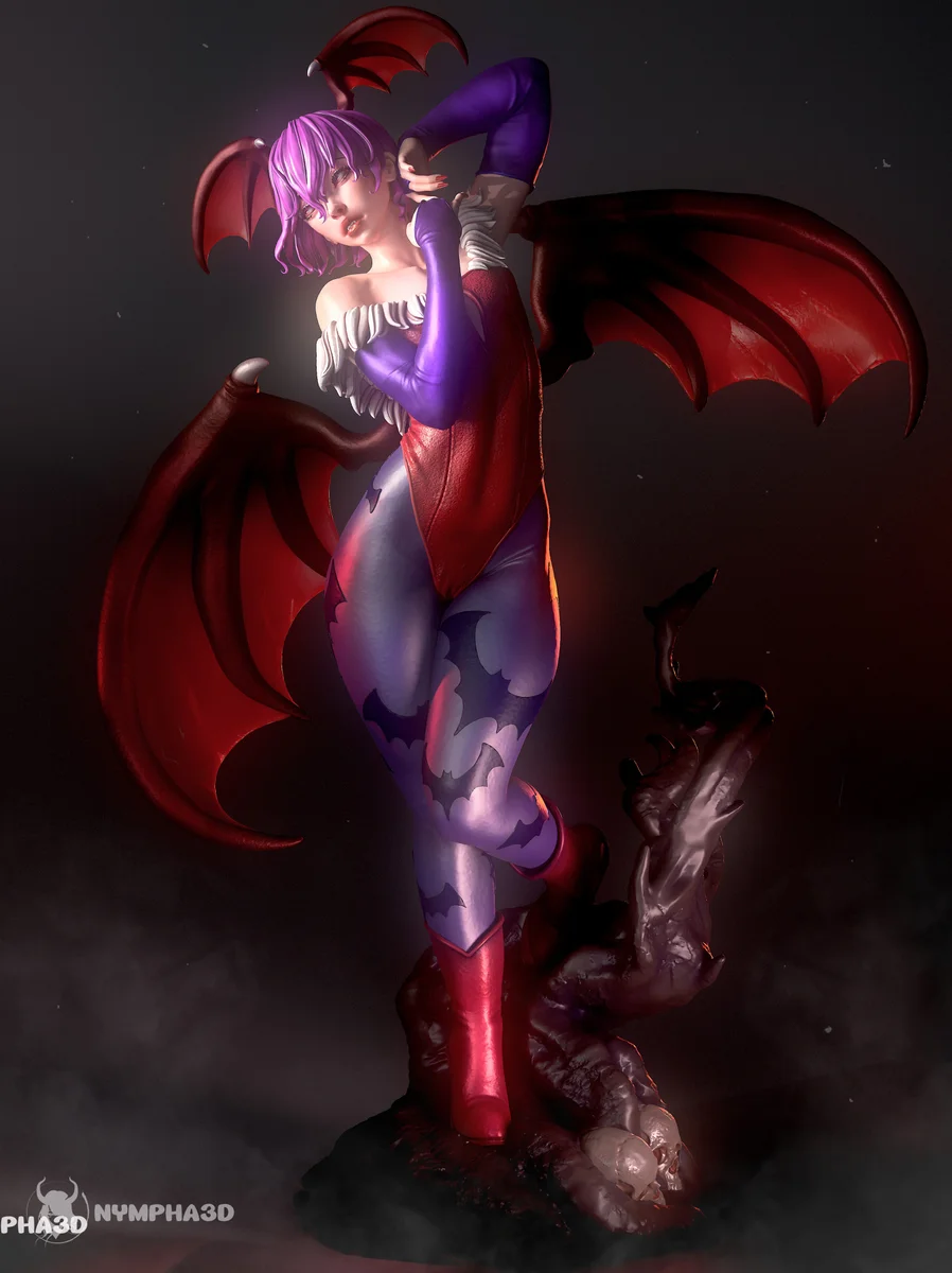 Lilith Aensland | Fan Art | 3D Printed Resin Model Garage Kit | *Un-Painted* | Nympha3D 4
