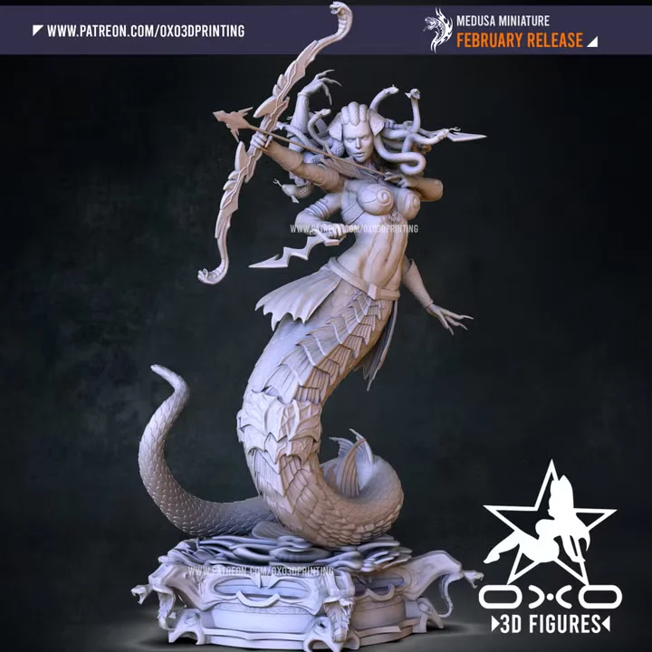 Medusa | Fan Art | 3D Printed Resin Model Garage Kit | *Un-Painted* | OXO3D 5