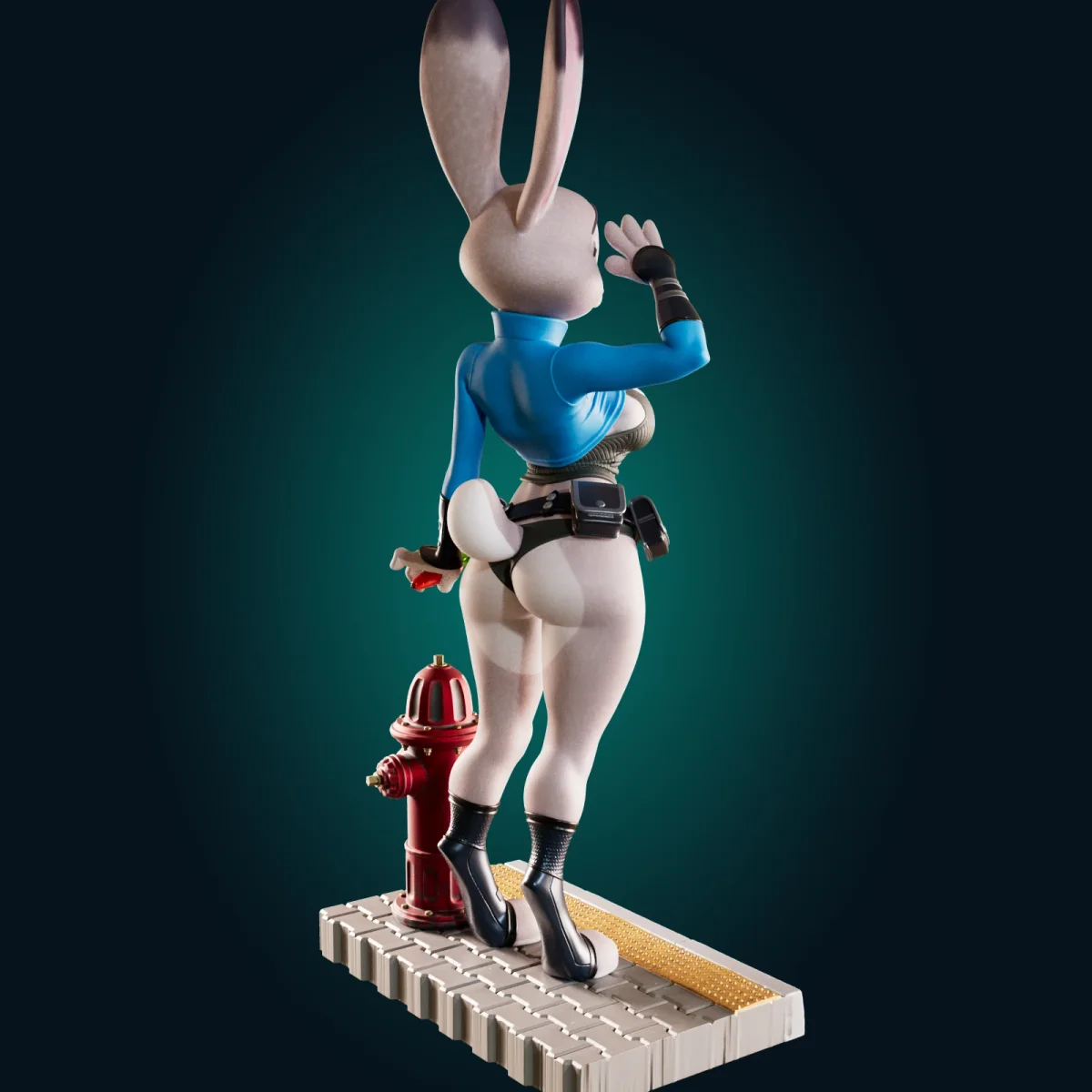 Officer Bunny | Fan Art | 3D Printed Resin Model Garage Kit | *Un-Painted* | Officer Rhu 4