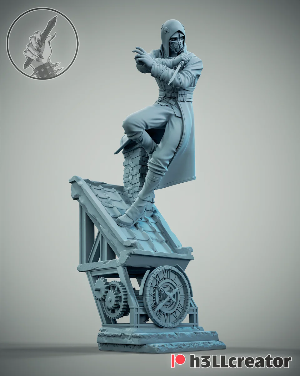 Corvo Attano | Fan Art | 3D Printed Resin Model Garage Kit | *Un-Painted* | H3LL Creator 4