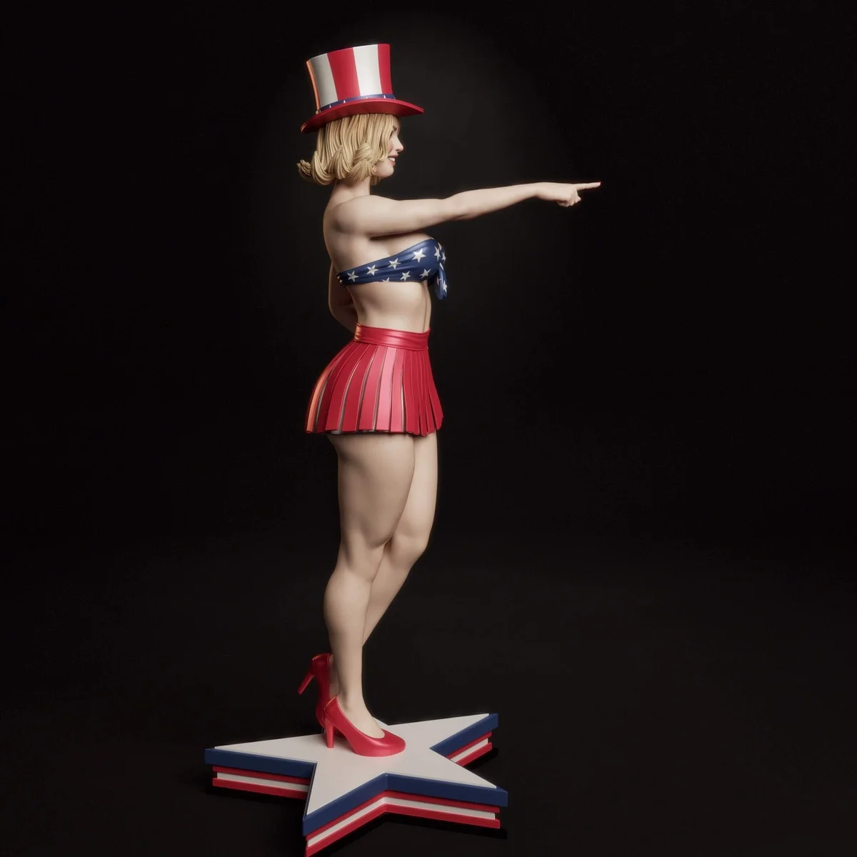 All American Bombshell | Fan Art | 3D Printed Resin Model Garage Kit | *Un-Painted* | Abe3D 7