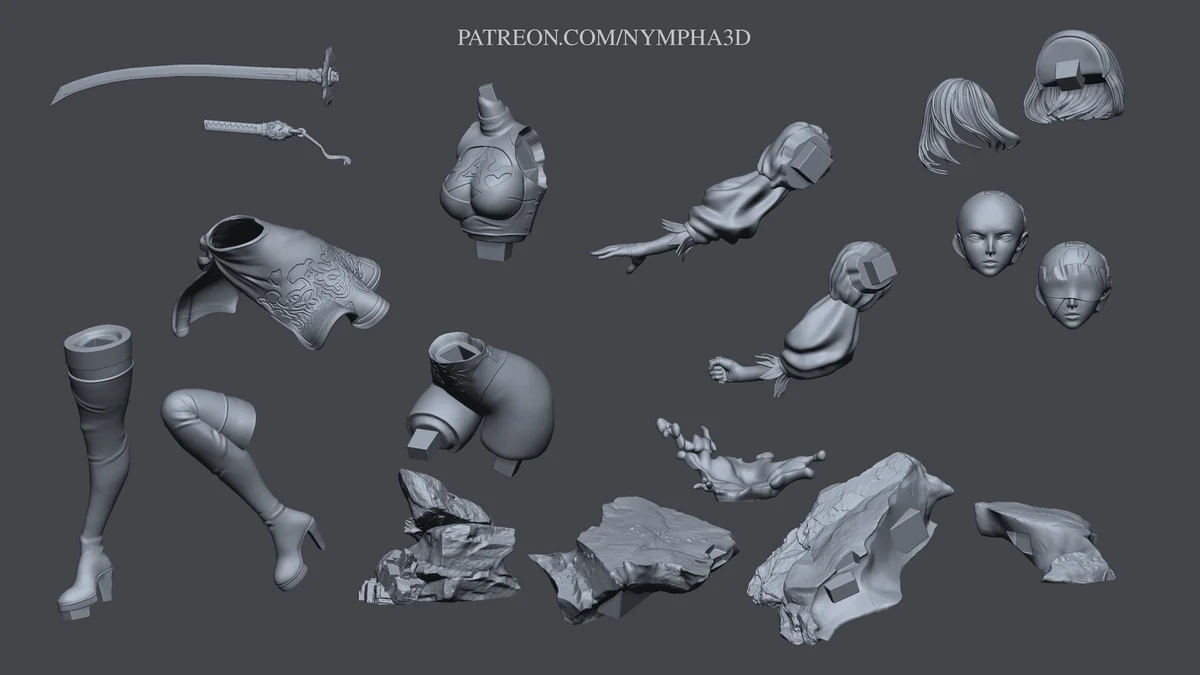 2B | Fan Art | 3D Printed Resin Model Garage Kit | *Un-Painted* | Nympha3D 8