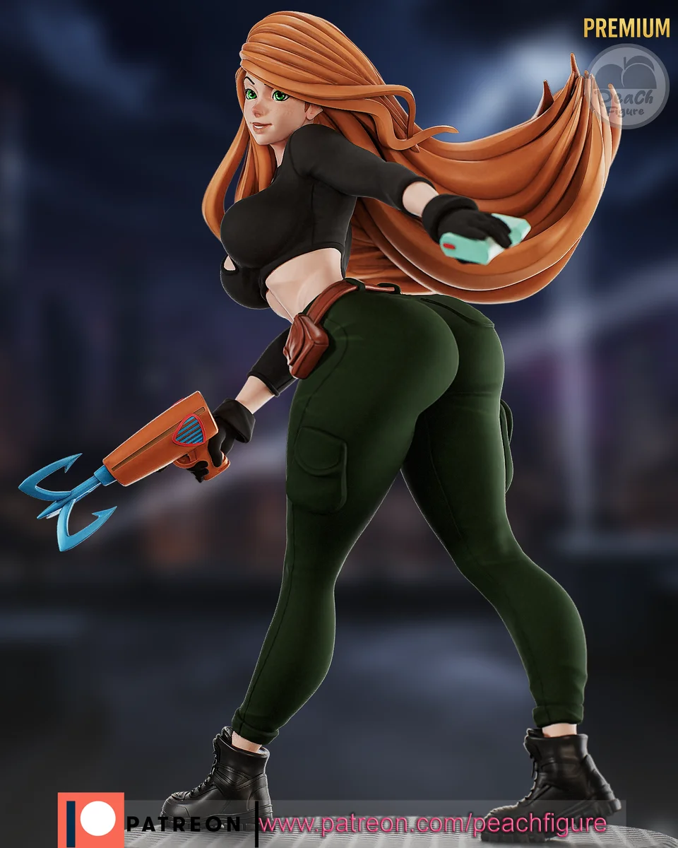 Kim Possible | Fan Art | 3D Printed Resin Model Garage Kit | *Un-Painted* | Peach Figure 3