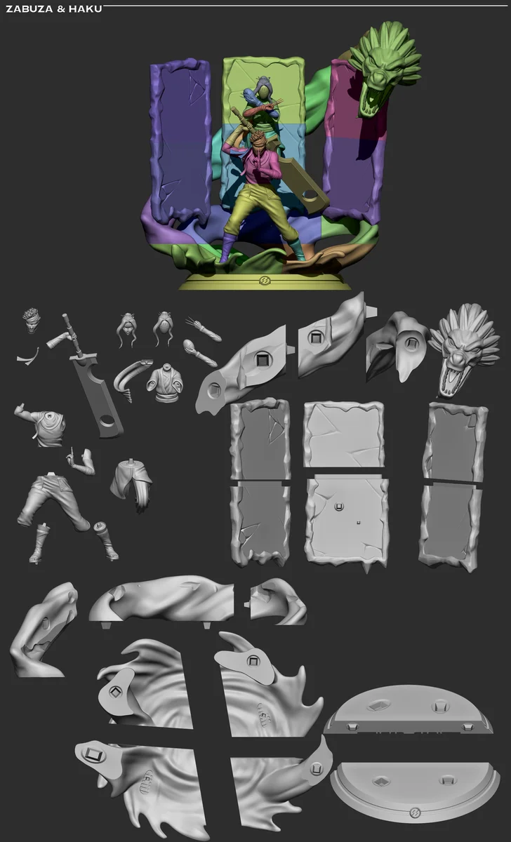 Zabuza & Haku | Fan Art | 3D Printed Resin Model Garage Kit | *Un-Painted* | Inaki Sculpts 7