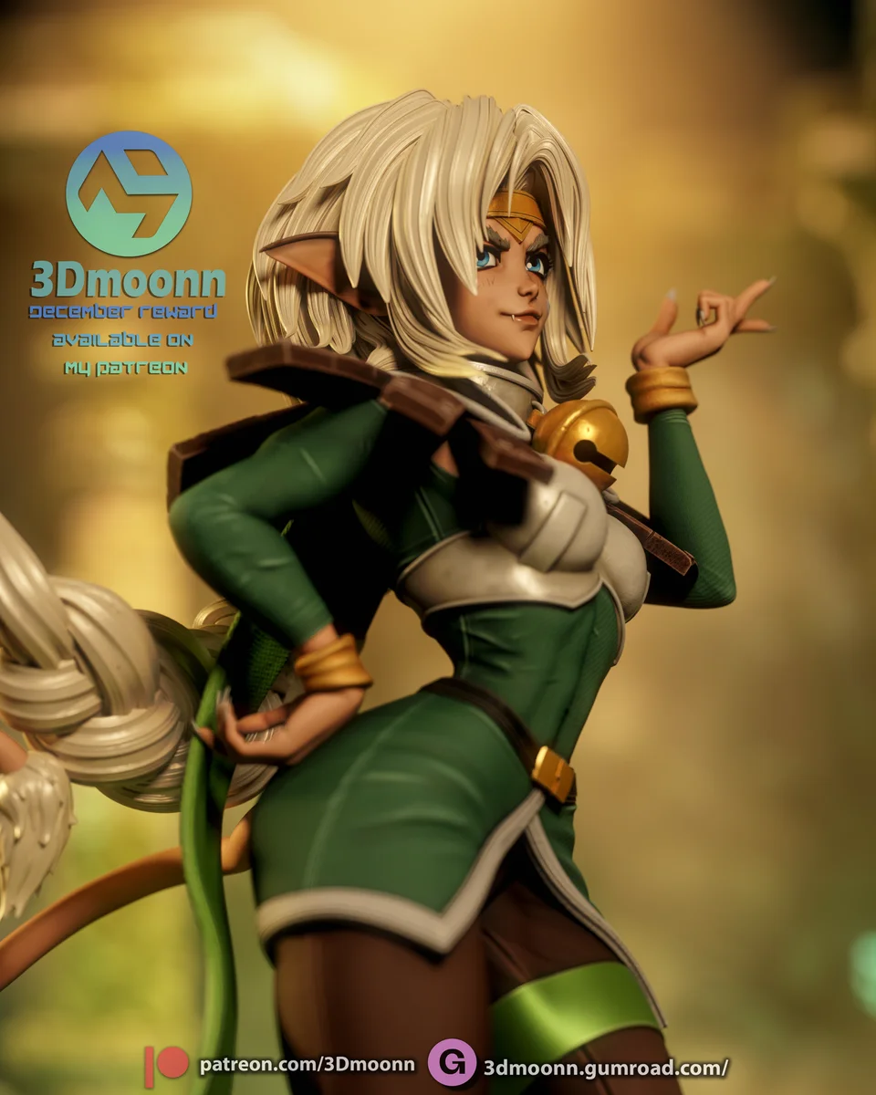 Aisha ClanClan | Fan Art | 3D Printed Resin Model Garage Kit | *Un-Painted* | 3DMoonn 7