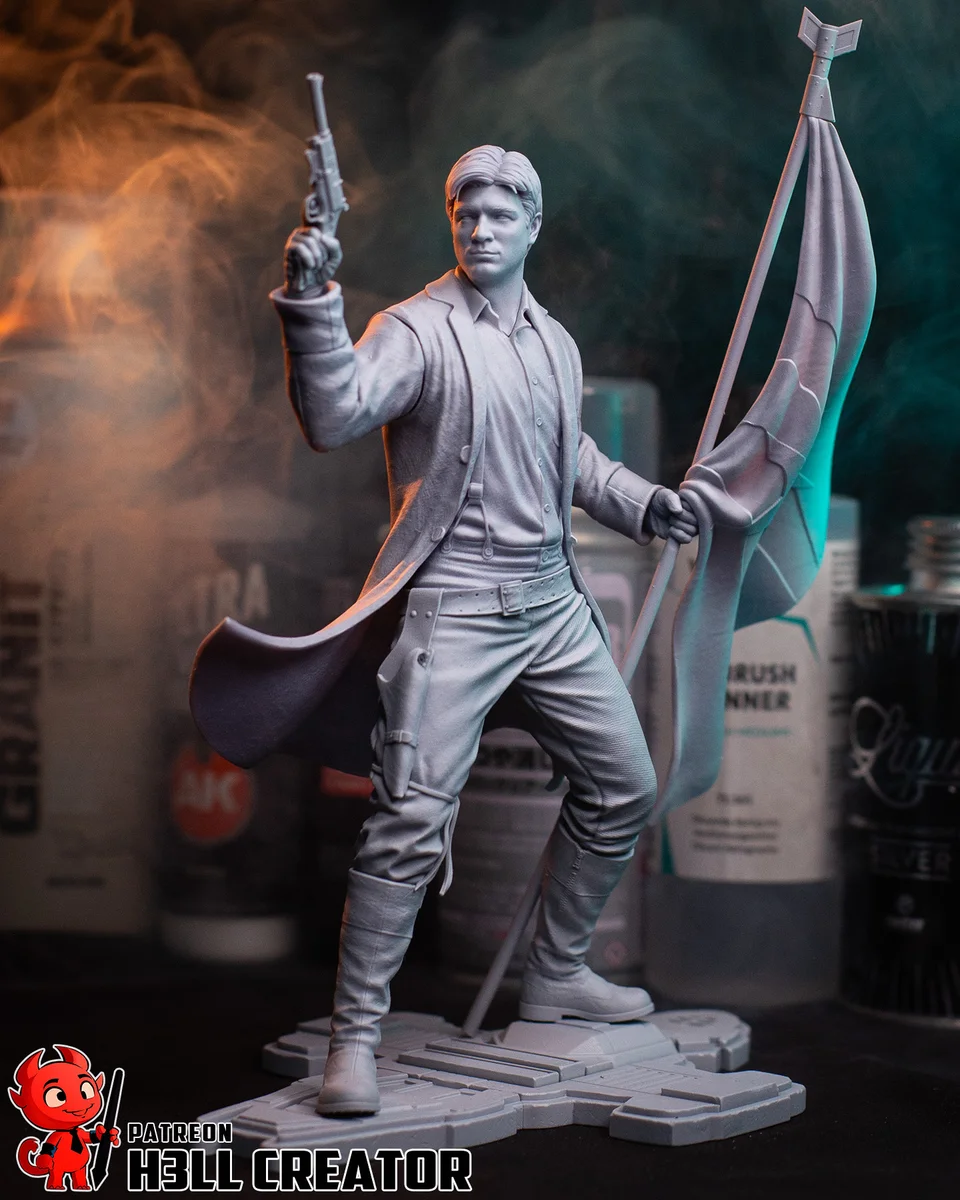 Captain Malcolm Reynolds | Fan Art | 3D Printed Resin Model Garage Kit | *Un-Painted* | H3LL Creator 7