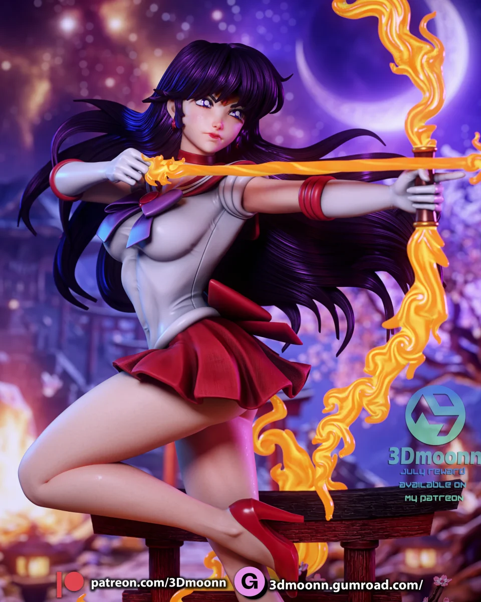 Sailor Mars | Fan Art | 3D Printed Resin Model Garage Kit | *Un-Painted* | 3DMoonn 4