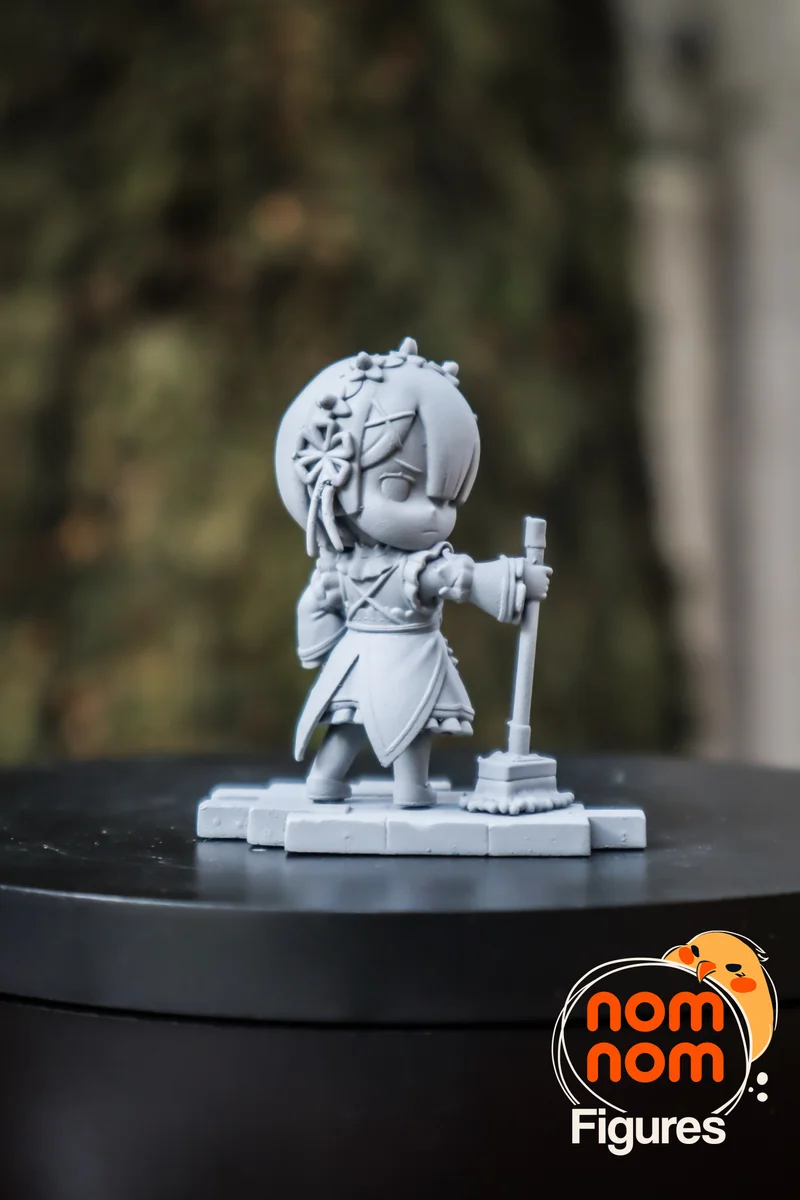 Chibi Rem & Ram | Fan Art | 3D Printed Resin Model Garage Kit | *Un-Painted* | Nomnom 7