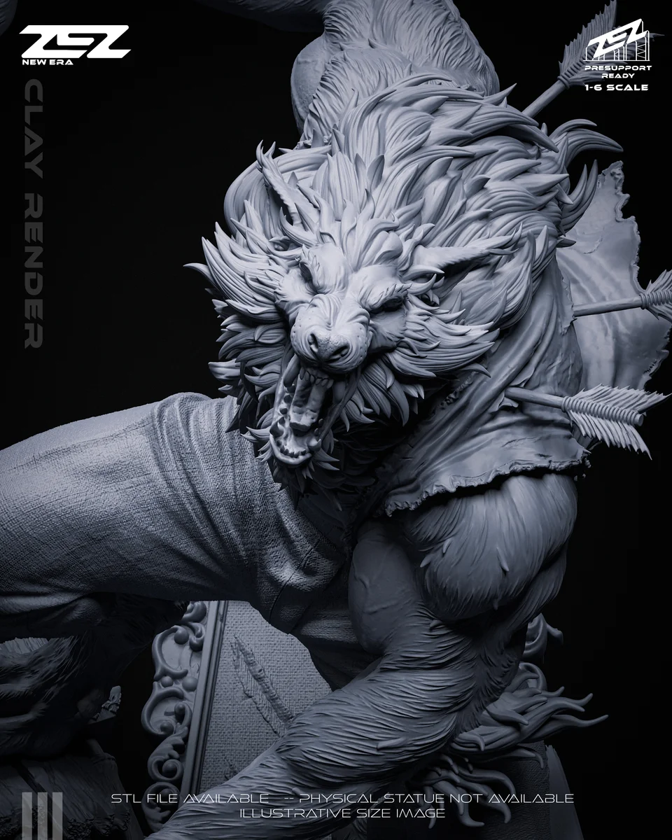 Werewolf | Fan Art | 3D Printed Resin Model Garage Kit | *Un-Painted* | ZEZ Studio 13
