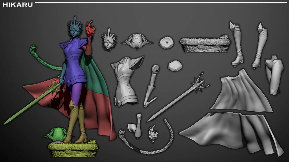 Hikaru | Fan Art | 3D Printed Resin Model Garage Kit | *Un-Painted* | Inaki Sculpts 5