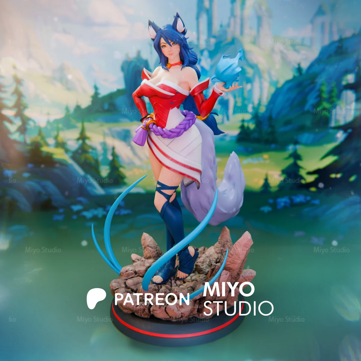 Ahri | Fan Art | 3D Printed Resin Model Garage Kit | *Un-Painted* | MiyoStudio 3