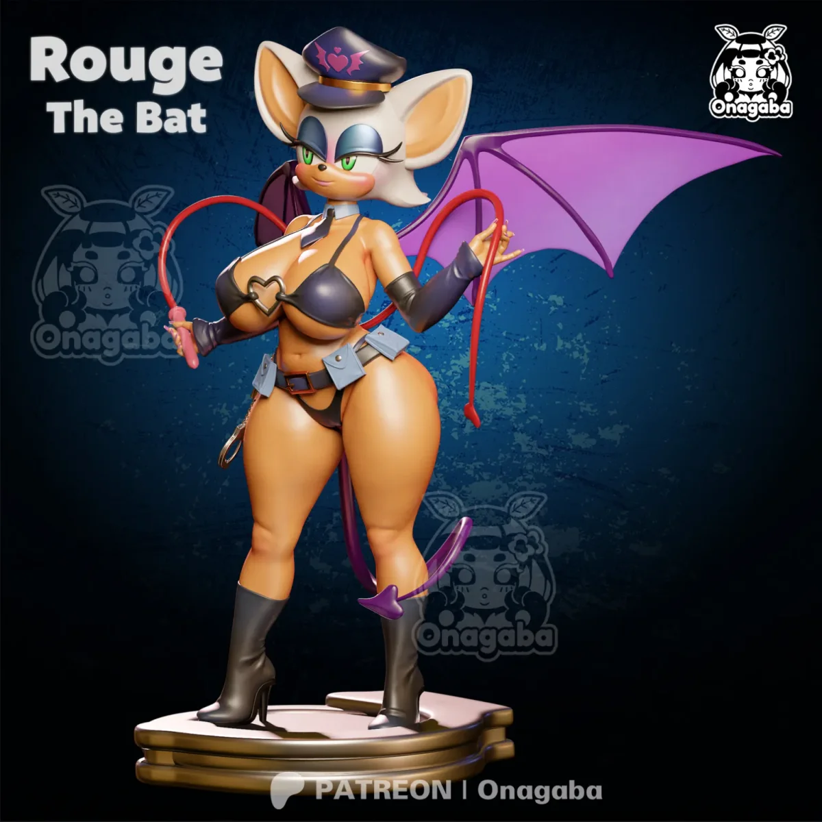Rouge the Bat | Fan Art | 3D Printed Resin Model Garage Kit | *Un-Painted* | ONAGABA 12