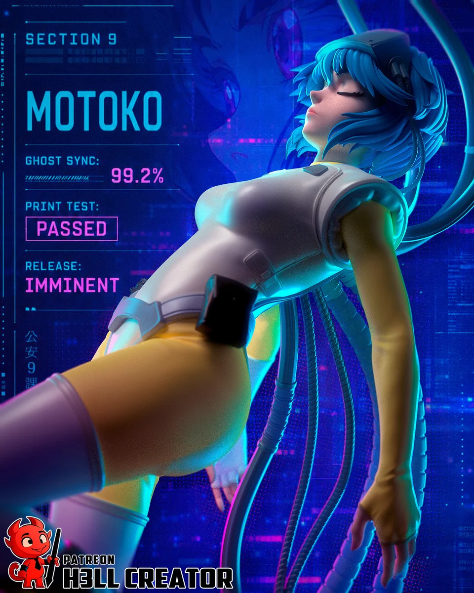 Motoko Kusanagi | Fan Art | 3D Printed Resin Model Garage Kit | *Un-Painted* | H3LL Creator