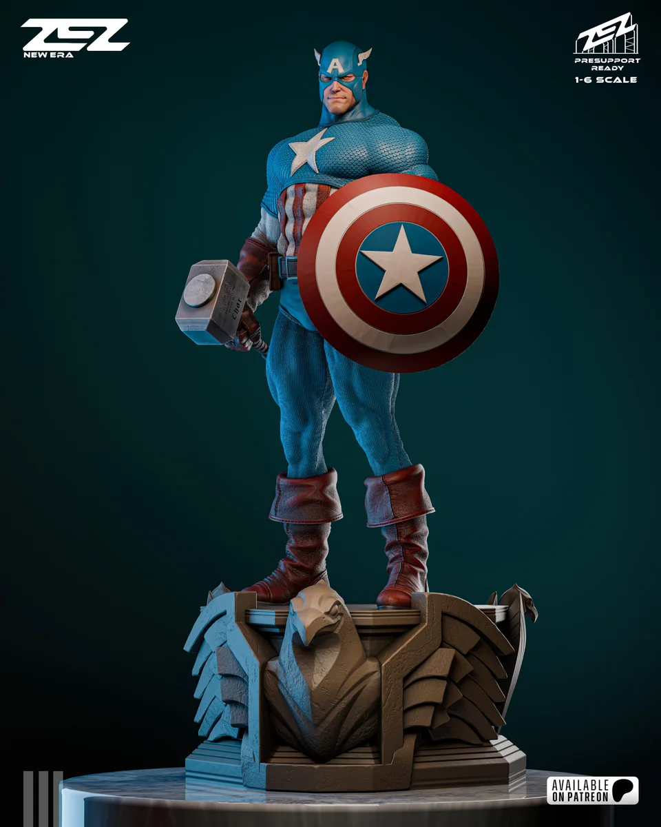 Captain America Museum | Fan Art | 3D Printed Resin Model Garage Kit | *Un-Painted* | ZEZ Studio 5