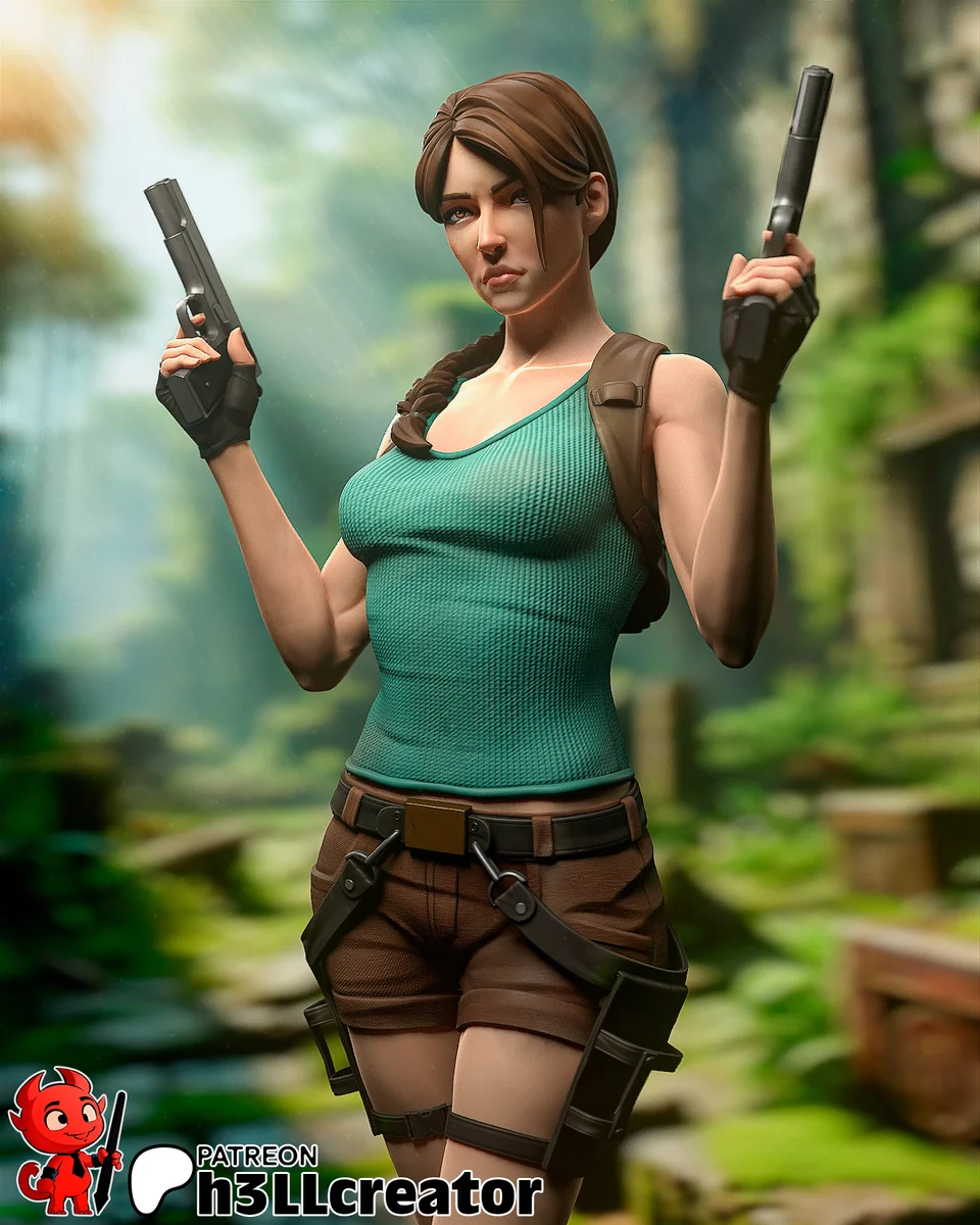 Lara Croft | Fan Art | 3D Printed Resin Model Garage Kit | *Un-Painted* | H3LL Creator