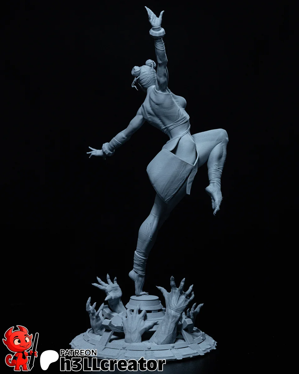Chun-Li | Fan Art | 3D Printed Resin Model Garage Kit | *Un-Painted* | H3LL Creator 12
