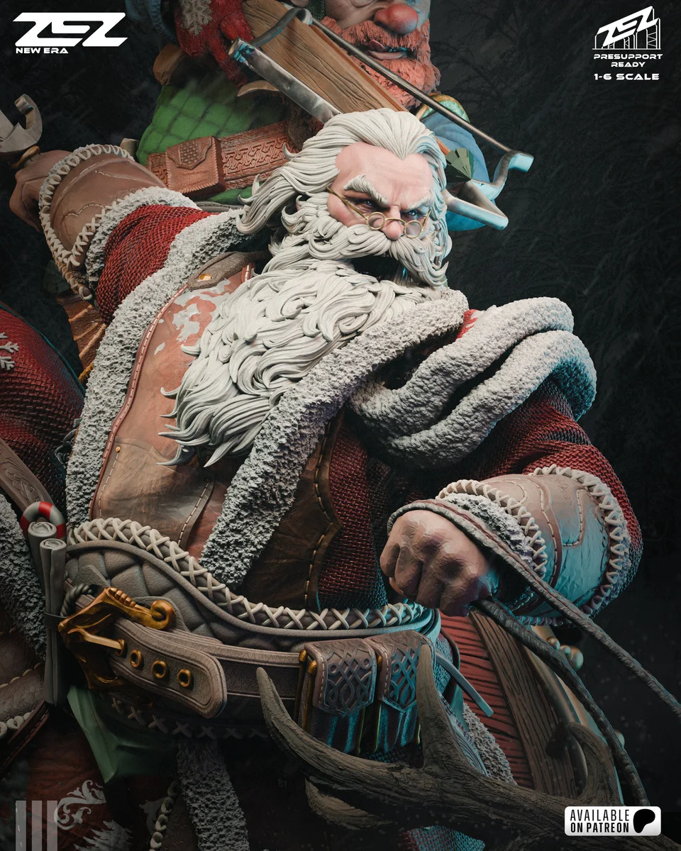 Santa Claus | Fan Art | 3D Printed Resin Model Garage Kit | *Un-Painted* | ZEZ Studio 9