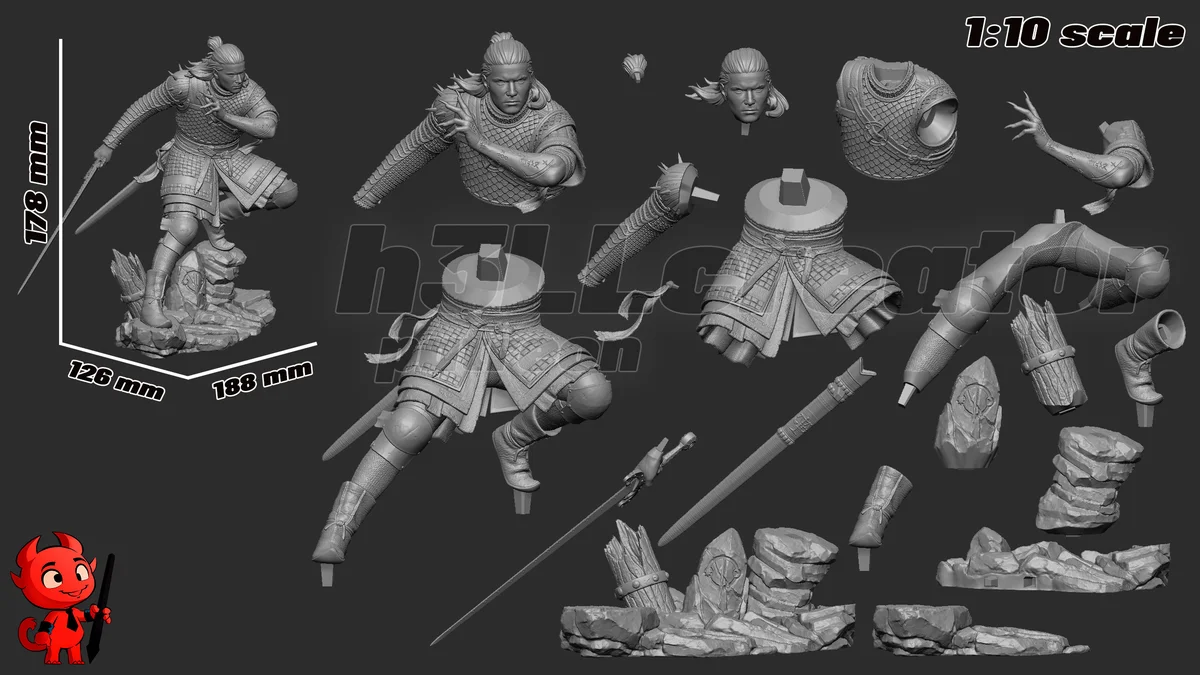 Coen | Fan Art | 3D Printed Resin Model Garage Kit | *Un-Painted* | H3LL Creator 13