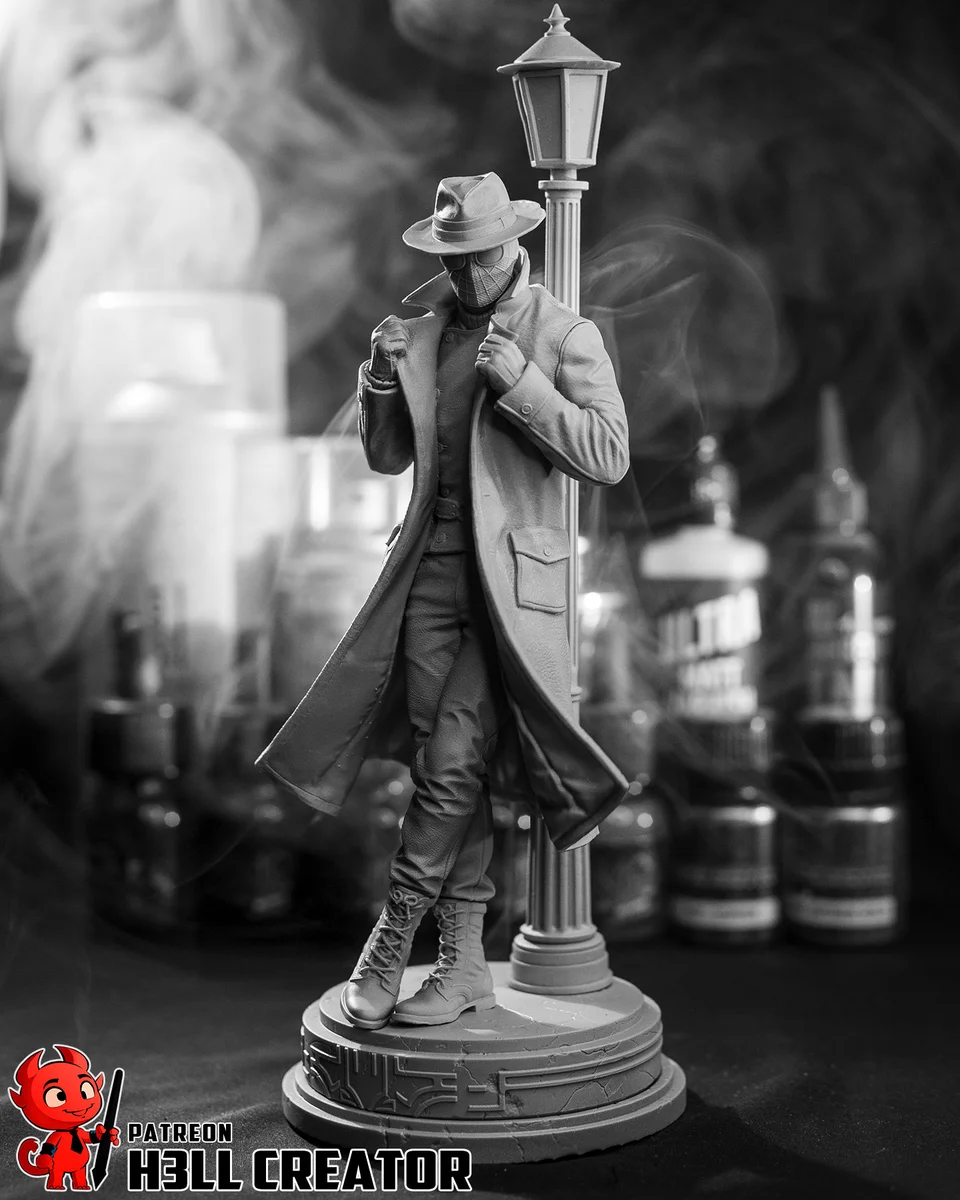 Spider Noir | Fan Art | 3D Printed Resin Model Garage Kit | *Un-Painted* | H3LL Creator 9