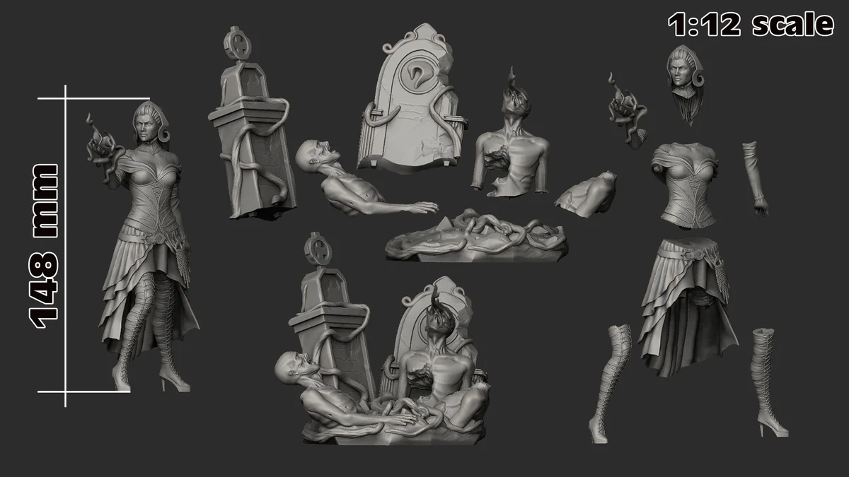 Liliana Vess | Fan Art | 3D Printed Resin Model Garage Kit | *Un-Painted* | H3LL Creator 7