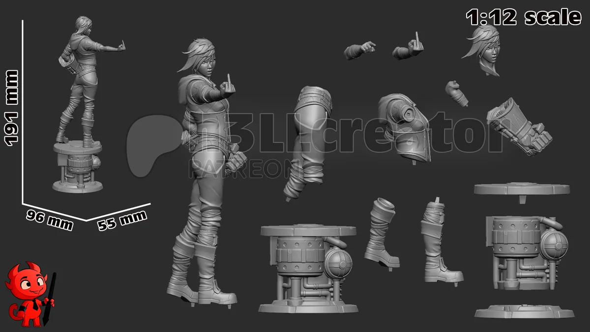 Vi | Fan Art | 3D Printed Resin Model Garage Kit | *Un-Painted* | H3LL Creator 10