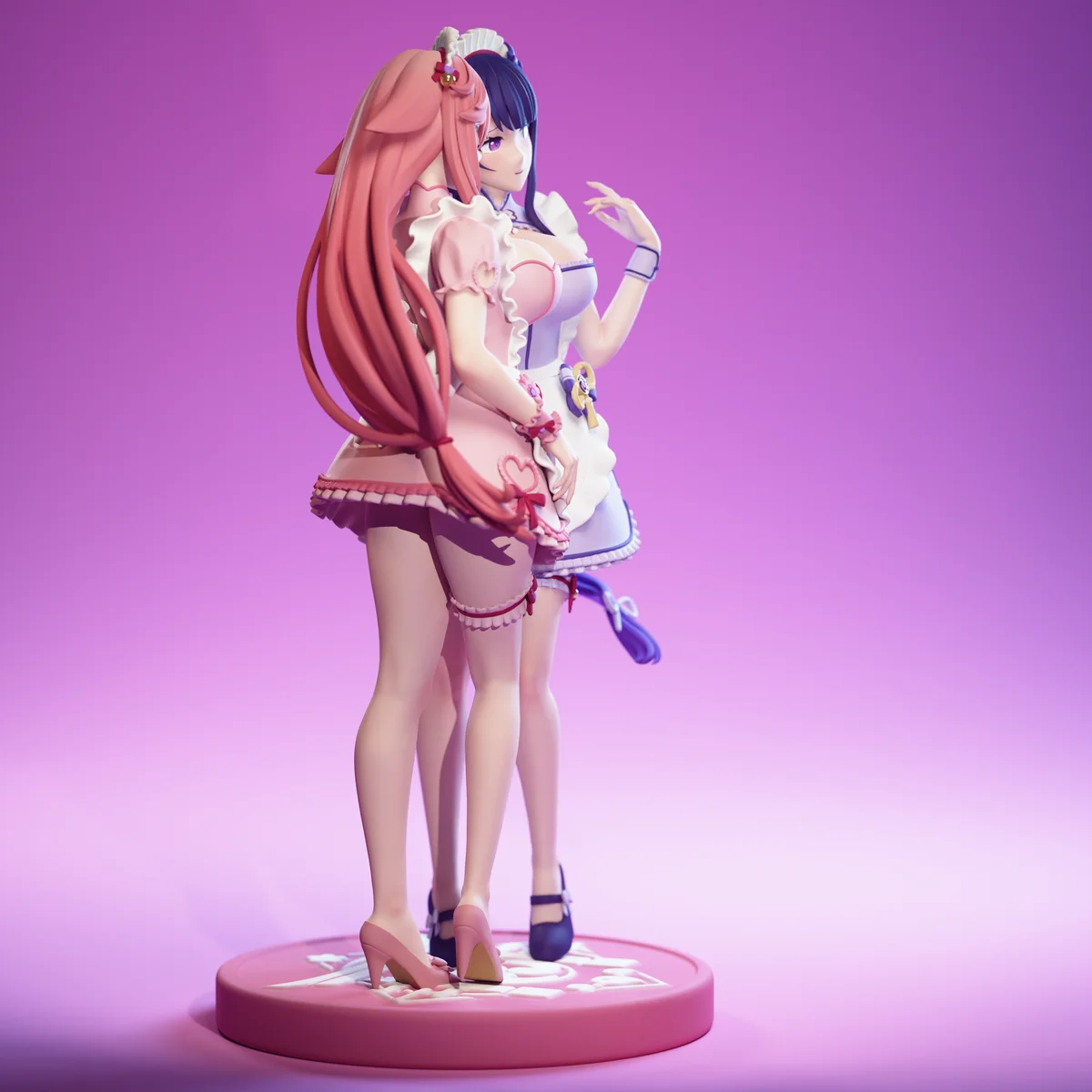 Raiden Shogun and Yae Miko | Fan Art | 3D Printed Resin Model Garage Kit | *Un-Painted* | EggmaStudios 3