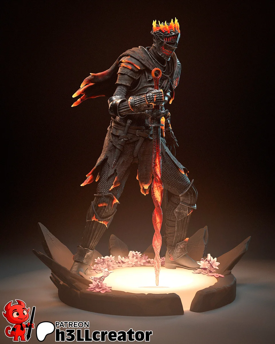 Soul of Cinders | Fan Art | 3D Printed Resin Model Garage Kit | *Un-Painted* | H3LL Creator 5