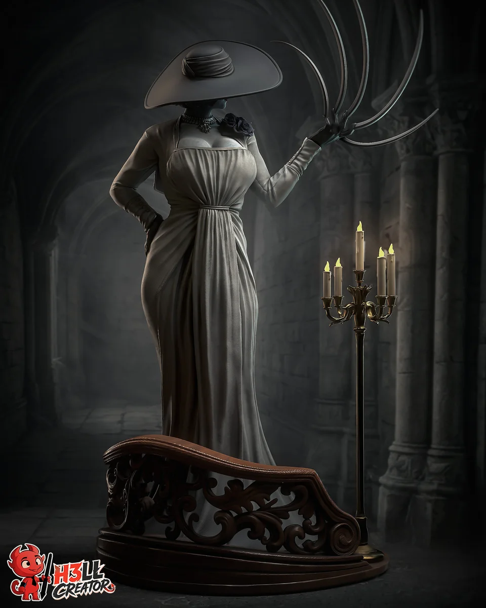 Lady Dimitrescu | Fan Art | 3D Printed Resin Model Garage Kit | *Un-Painted* | H3LL Creator 7