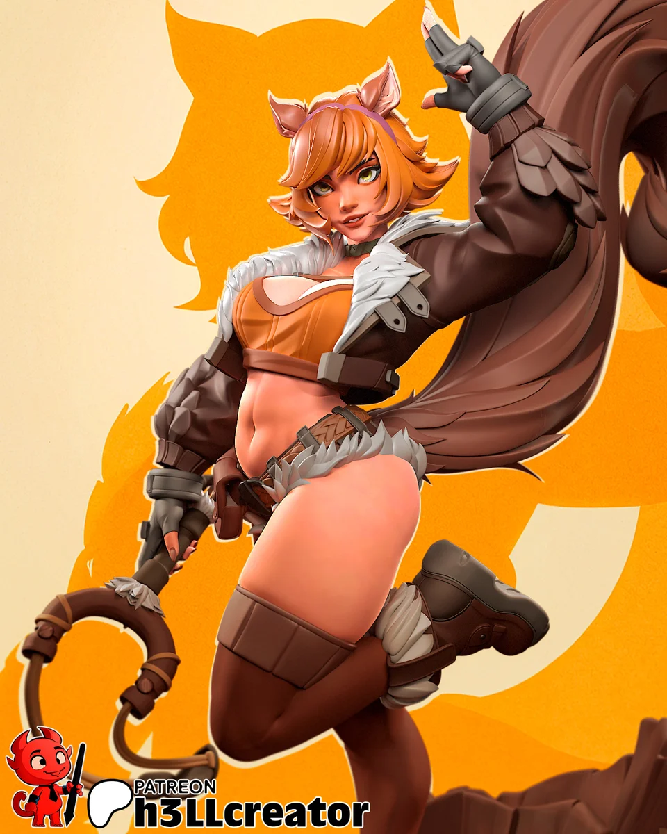 Squirrel Girl | Fan Art | 3D Printed Resin Model Garage Kit | *Un-Painted* | H3LL Creator