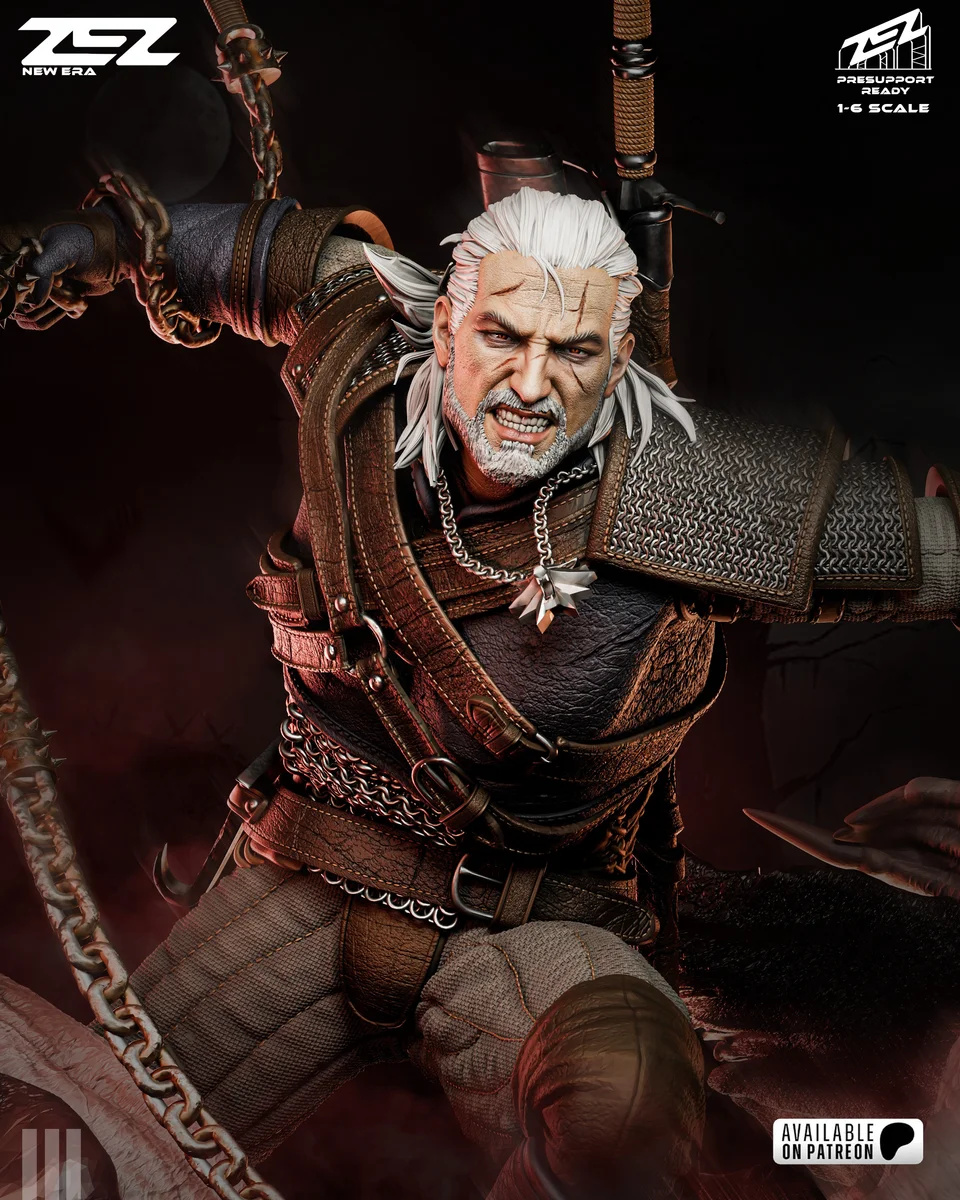 Geralt | Fan Art | 3D Printed Resin Model Garage Kit | *Un-Painted* | ZEZ Studio