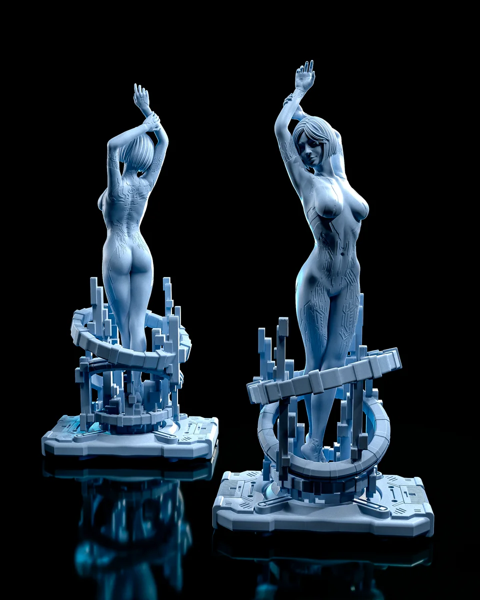 Cortana | Fan Art | 3D Printed Resin Model Garage Kit | *Un-Painted* | H3LL Creator 3