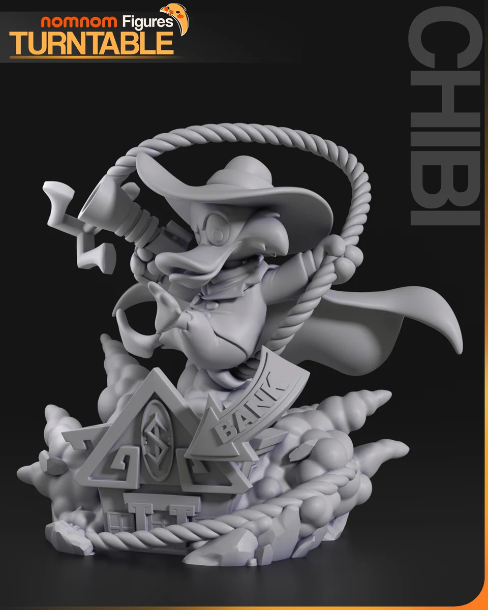 Chibi Darkwing Duck | Fan Art | 3D Printed Resin Model Garage Kit | *Un-Painted* | Nomnom 5