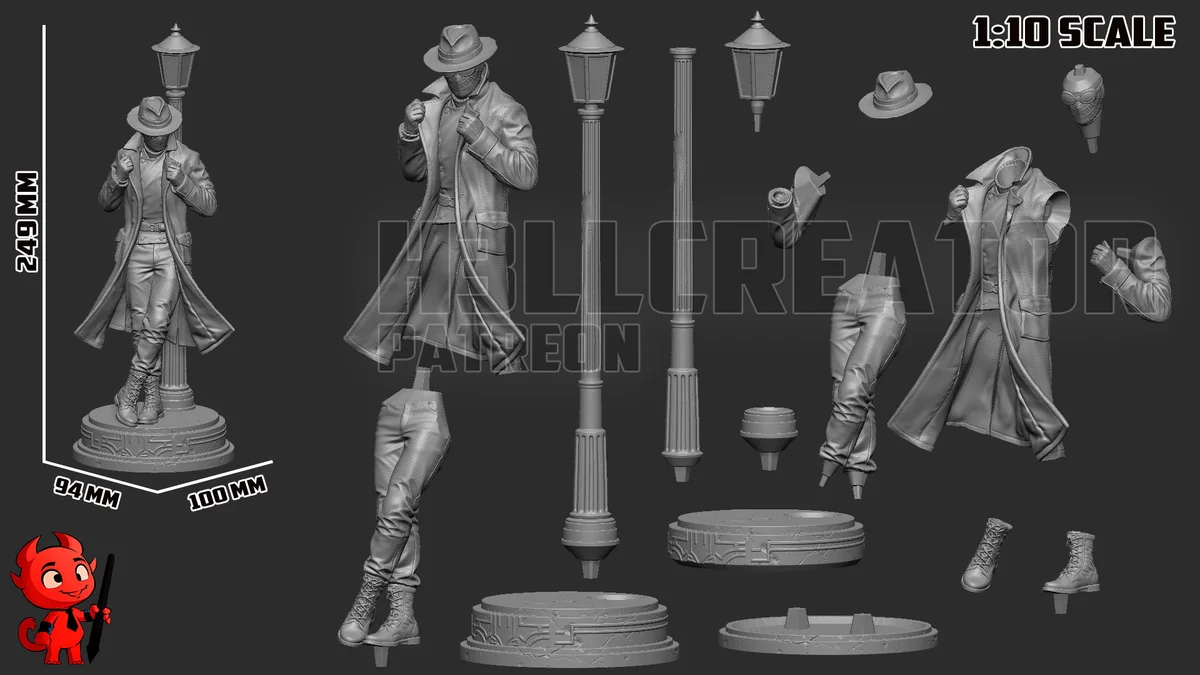 Spider Noir | Fan Art | 3D Printed Resin Model Garage Kit | *Un-Painted* | H3LL Creator 13