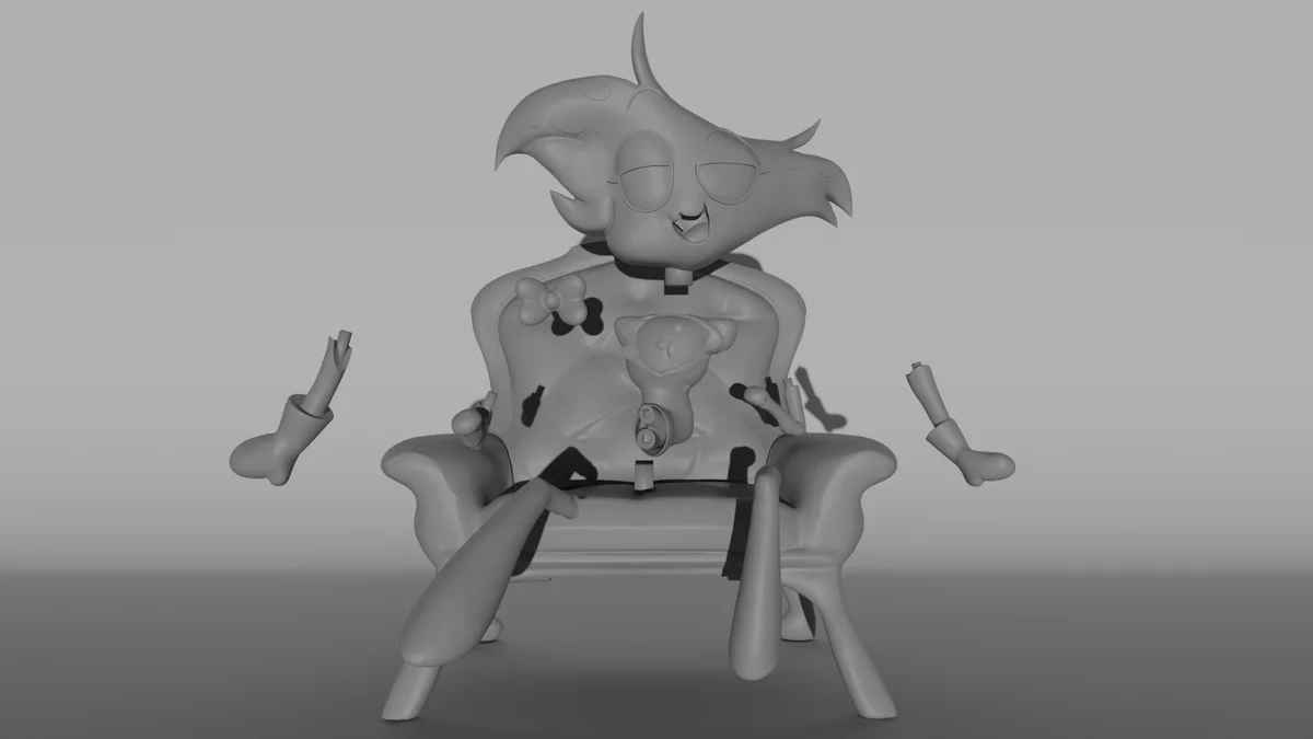 Chibi Angel Dust | Fan Art | 3D Printed Resin Model Garage Kit | *Un-Painted* | Remy Sculpts 3