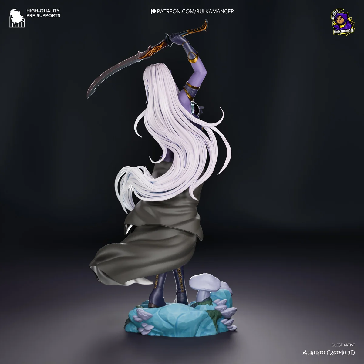 Drow Goddess | Fan Art | 3D Printed Resin Model Garage Kit | *Un-Painted* | Bulkamancer 2