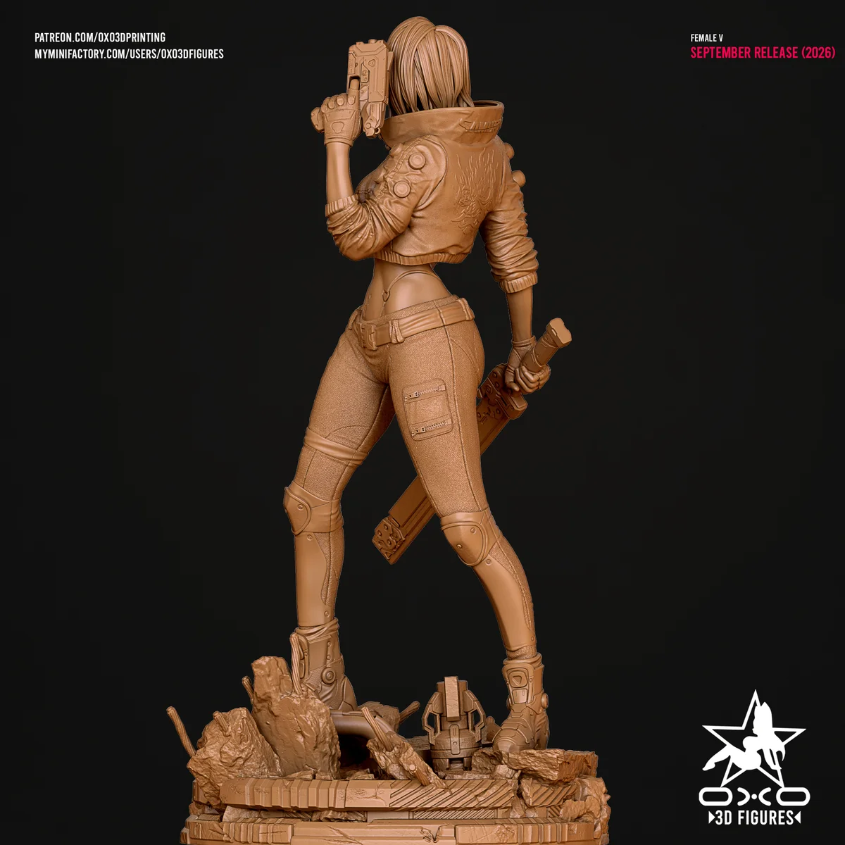 Female V | Fan Art | 3D Printed Resin Model Garage Kit | *Un-Painted* | OXO3D 13
